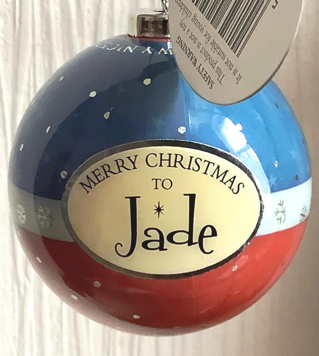 Personalised Name Bauble Christmas Xmas Tree Decoration (Jade)