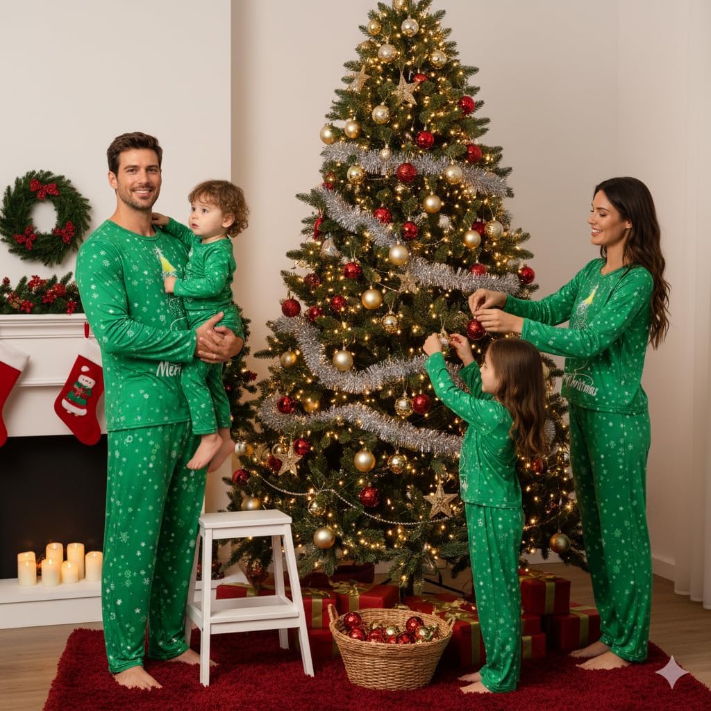 Radmire Matching Christmas Pajamas for Family Couples, XMAS Holiday PJs Sleepwear Set Long Sleeves and Pants - Image 4