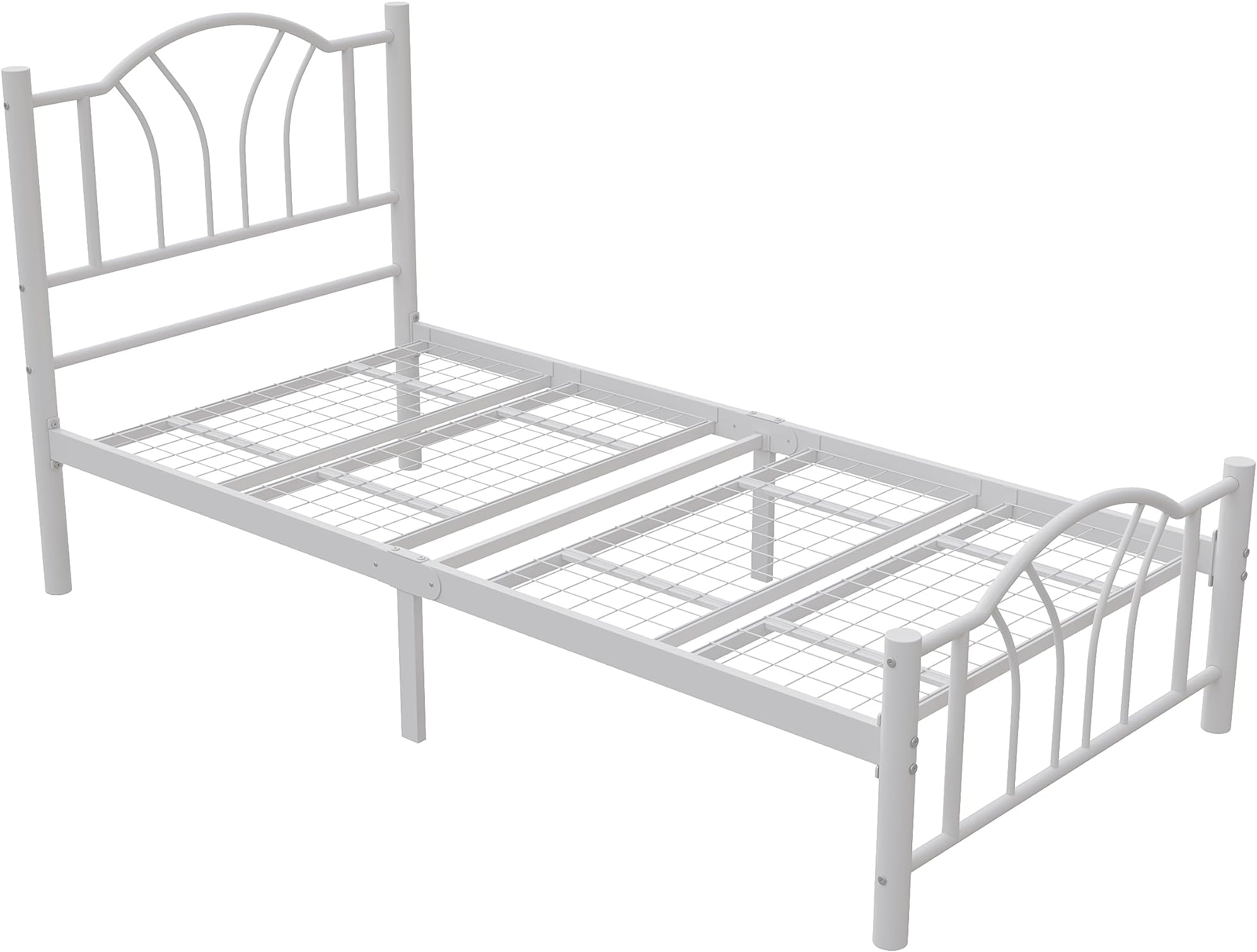 AVENSISBella 3ft Heavy Duty Mesh Base Metal Platform Bed Frame Base Mattress Foundation, Premium Strong Steel Support, Under Bed Storage Space, Easy Assembly, Single, White