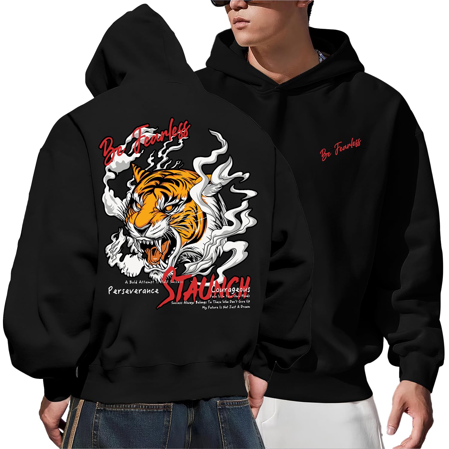 || Mens || Staunch Printed || Hooded Neck || Full Sleeve ||Cotton Fleece || Sweatshirt-image-44