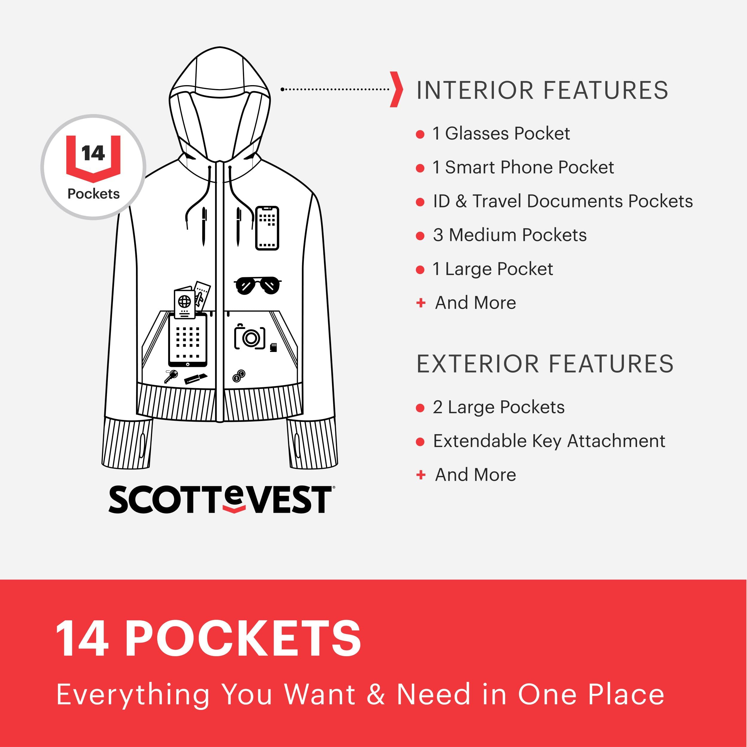 SCOTTeVEST Chloe Hoodie for Women 14 Pockets Warm Fleece for Travel | Soft Fleece Travel Hoodie with Zip-Up Styling Wrinkle-Resistant Fabric Warm Comfort Versatile Wear and Secure Storage product thumbnail 6