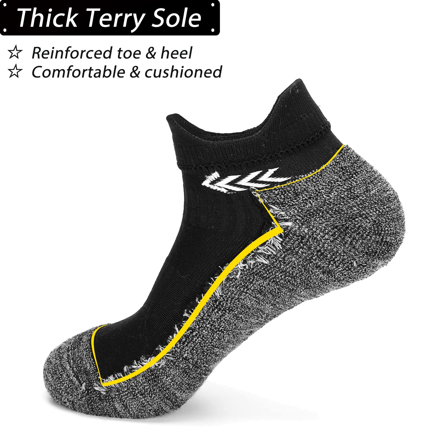 Calzino sportivo antiscivolo per uomo donna, calzino sportivo da calcio antiscivolo con impugnatura, Calza pantofola antiscivolo