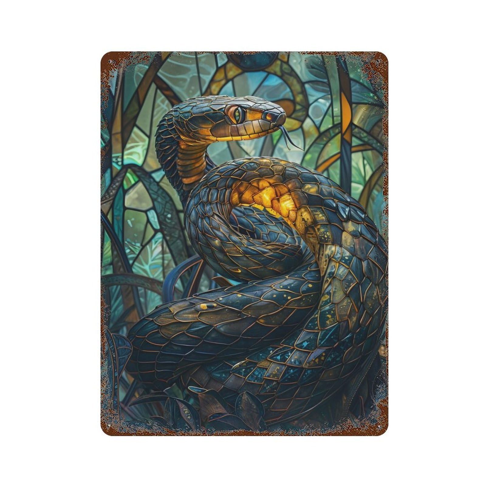 Fairytale Snake Decorative Tin Sign 15.7"x11.8", for Farmhouse, Kitchen And Entryway Decor, Shabby Chic Decor