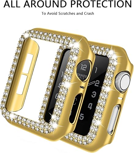 Miniatura 2 de adepoy - Carcasa para Apple Watch con protector de pantalla y cristales brillantes, protección completa para iWatch Series 654321 SE