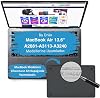 McStorey MacBook Air 13.6 İnç Kılıf A2681 A3113 A3240 A3449 M2 M3 M4 M5 Uyumlu Mat Buzlu Şeffaf Sert Kapak İnce Hard Case Siyah