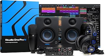 PreSonus AudioBox USB 96 Bundle — USB Audio Interface, XLR Interface for Guitar, Device for PC & Mac, Complete Recording Package with Studio One Pro, Music Production, Home Studio