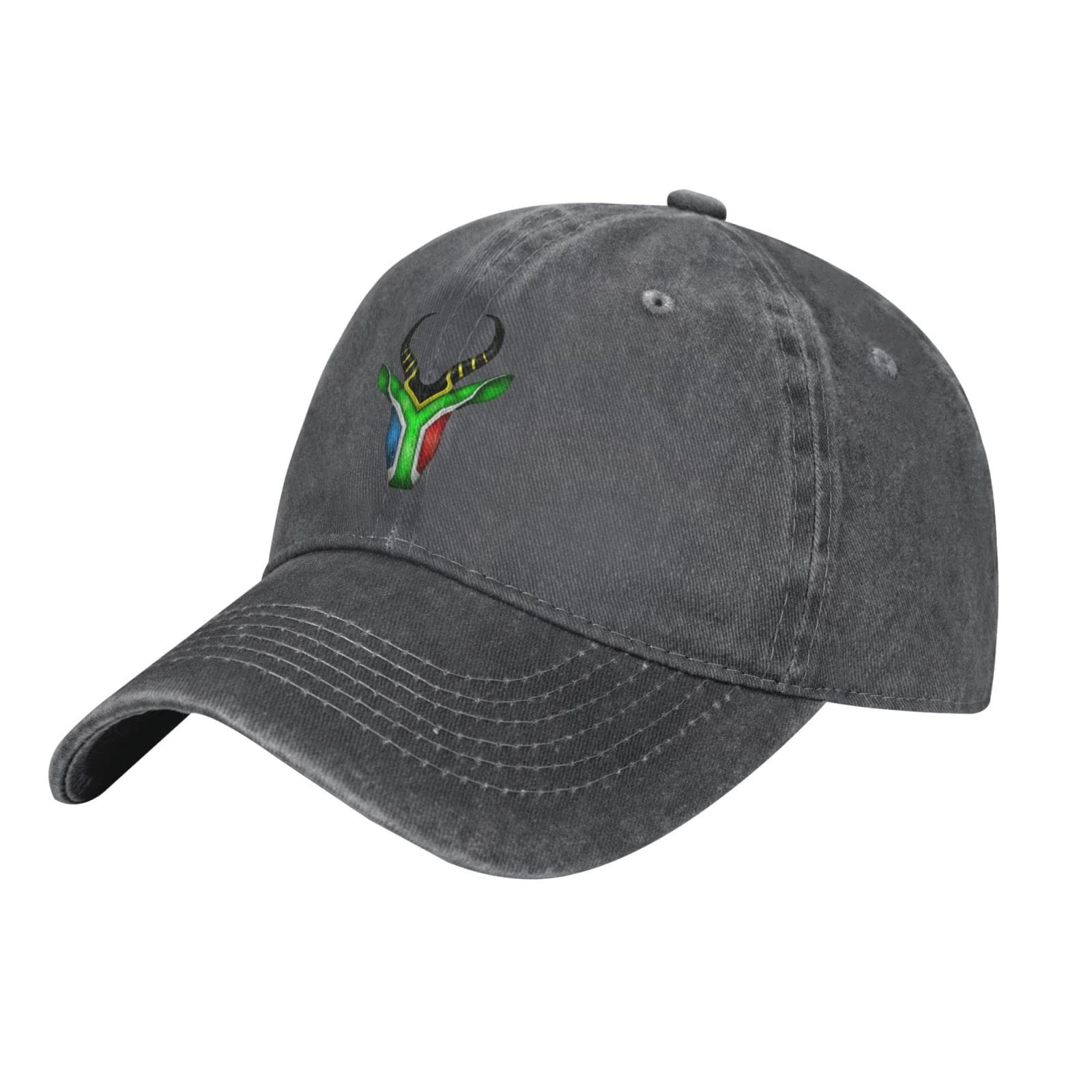 NLWQEKV South African Springbok Vintage Cotton Unisex Baseball Cap Low Profile Dad Hat Adjustable for Men and Women Black