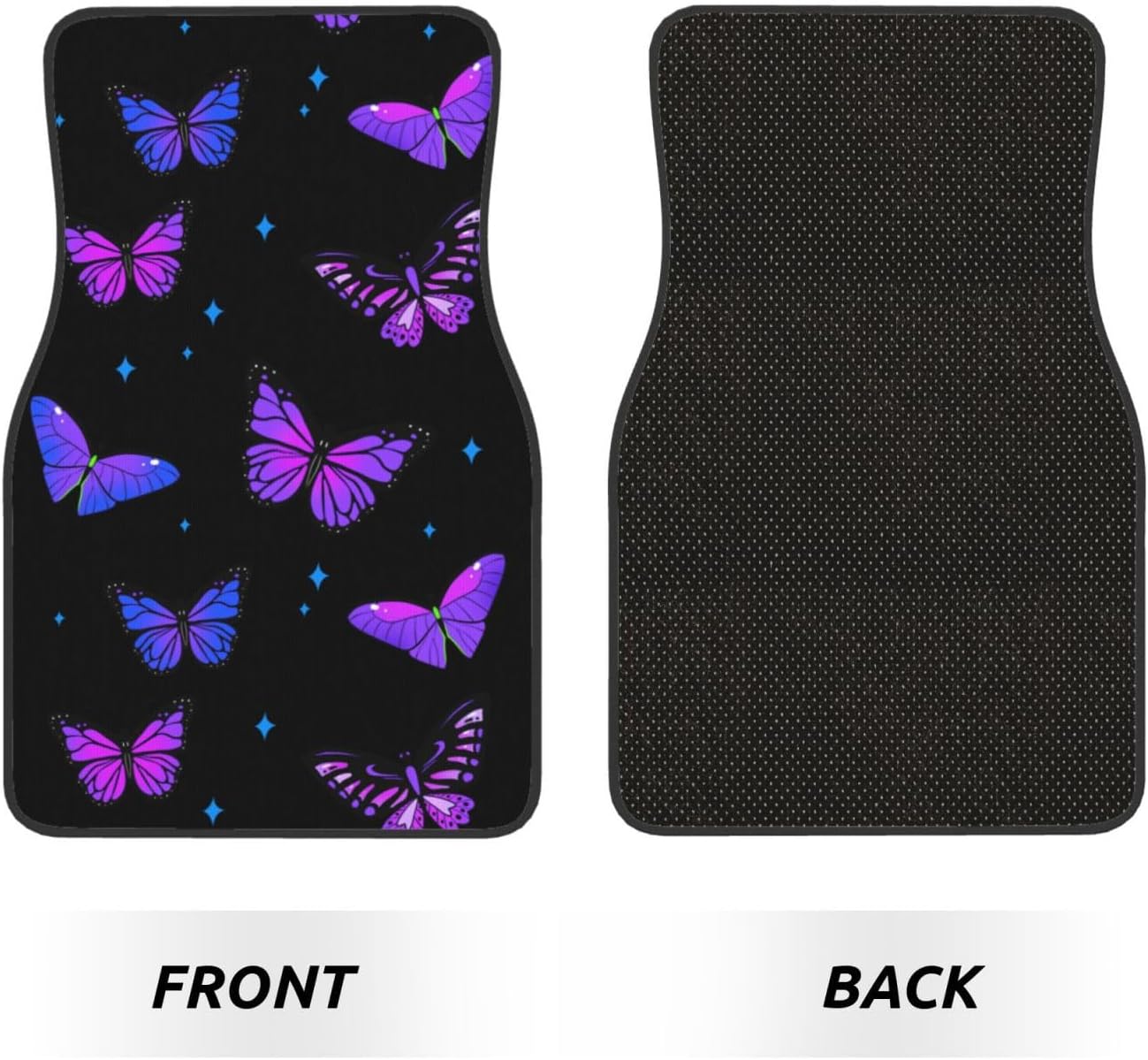 Car Floor Mats Purple Butterfly Car Mats with Anti-Slip Nibbs Backing Automotive Floor Mats Fit for SUV,Vans,Sedans, Trucks,Set of 4pcs - Image 6