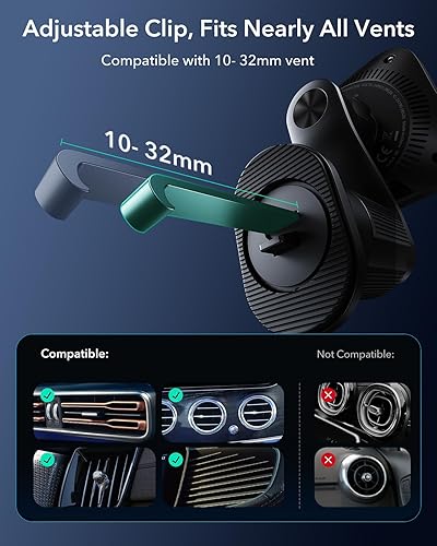 Miniatura 7 de ESR OmniLock Qi2.2 - Cargador MagSafe de 25 W para montaje en automóvil con CryoBoost, cargador MagSafe para automóvil con refrigeración para