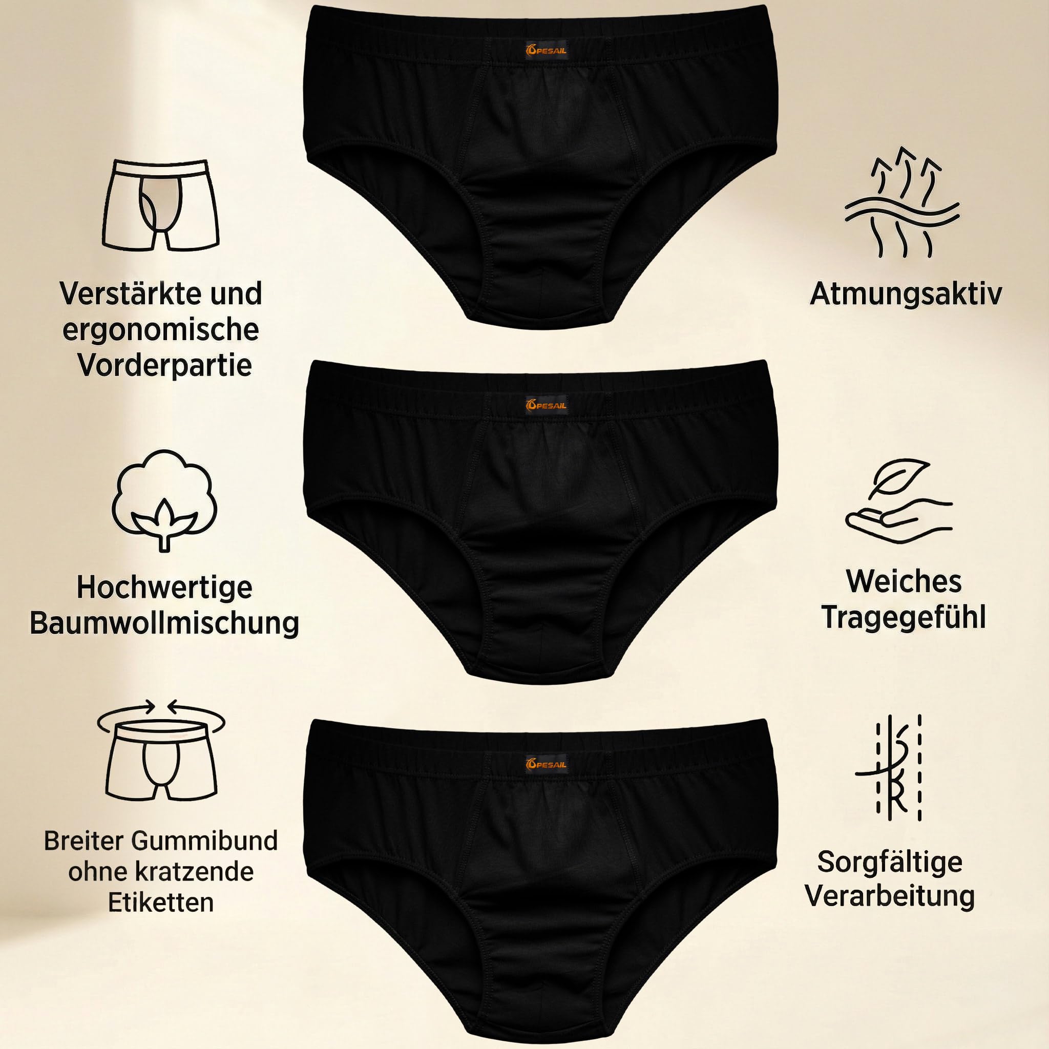 Slip da uomo, confezione da 10 pezzi, in cotone, comodi slip intimi per taglie normali e grandi, senza foglietti graffianti