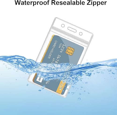 Miniatura 6 de 10 soportes para tarjetas de identificación, transparente, vertical, impermeable, de plástico, para oficina, escuela, evento, conferencias