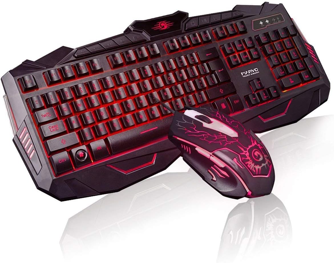 (Renewed) Marvo Scorpion Black Light KM 400 Gaming Keyboard and Mouse Combo (Black)