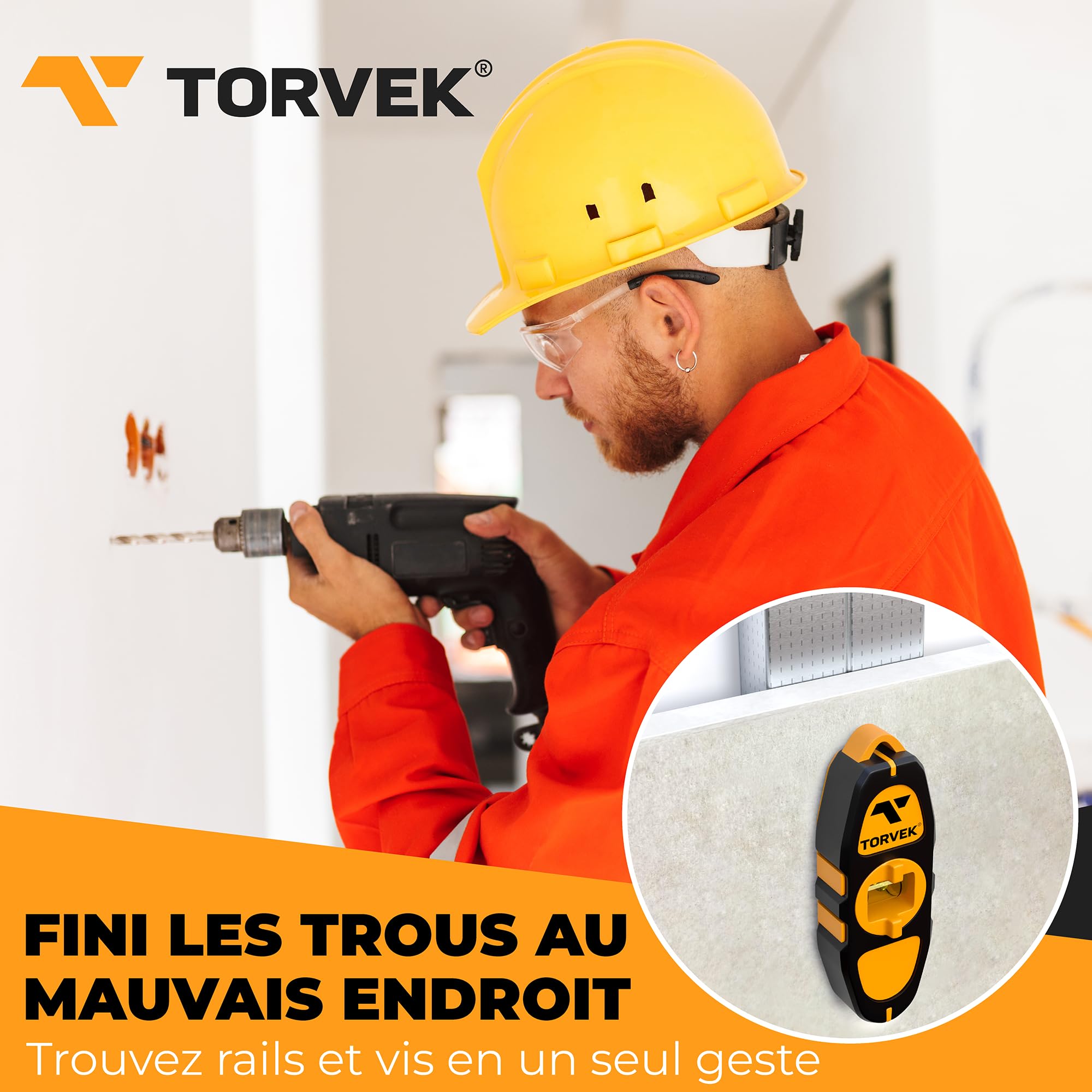 ✮ Marque Française ✮ Aimant Pour Placo Puissant Neodyme – Détecteur de Rails et Montants Métalliques – Niveau Intégré – Outil Pro Plaquiste, Électricien, Plombier