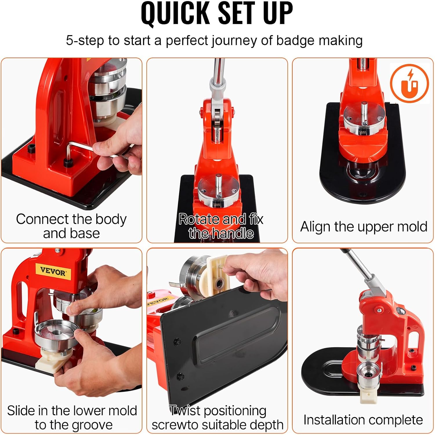 Quick Setup Steps for VEVOR Button Maker