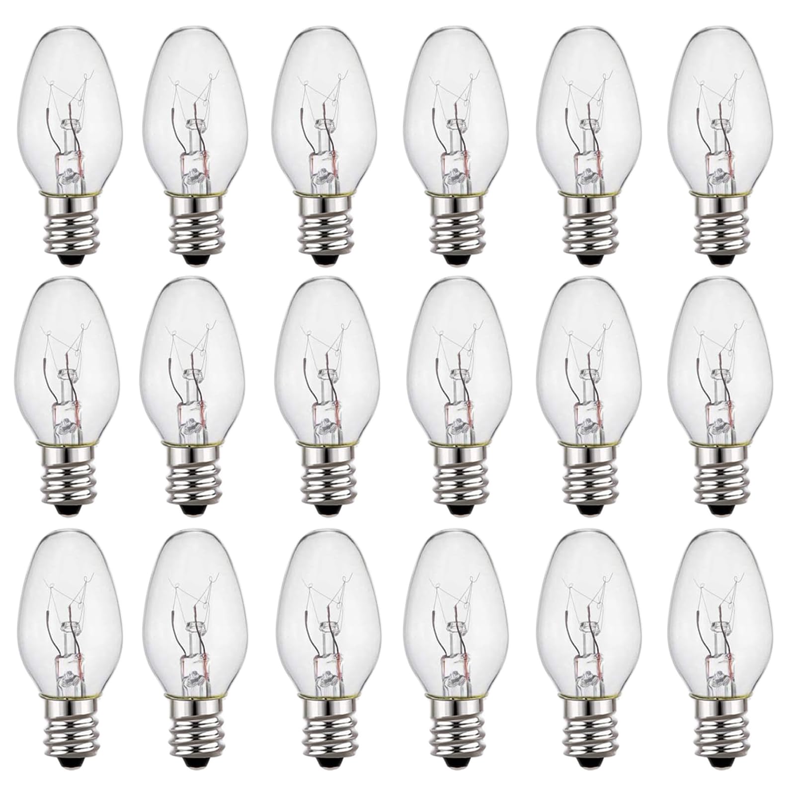 Salt Lamp Bulbs - 15 Watt Light Bulbs for Scentsy Wax Warmer,Candle Warmer & Himalayan Salt Lamp,18-Pack C7 Replacement Bulbs,WarmWhite - Dimmable