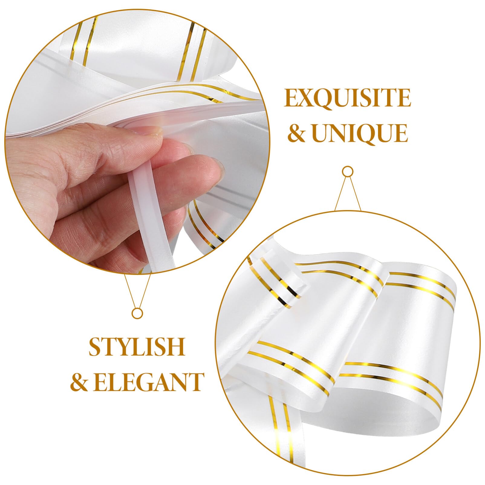 Healvian 100pezzi Fiocchi Decorativi Strappo Con Dorato Per Matrimoni e Feste Fiocchi Per Confezioni e Decorazioni Natalizie