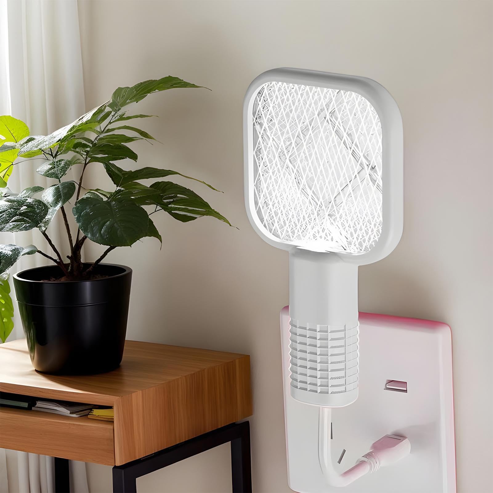 Fly Swatter Electric, Electric Swatter | Racket Zapper a mosca portatile - Trappola a maglie di sicurezza a 5 strati con luce a LED attrattiva, catcher lampada per il campeggio del patio nel cortile