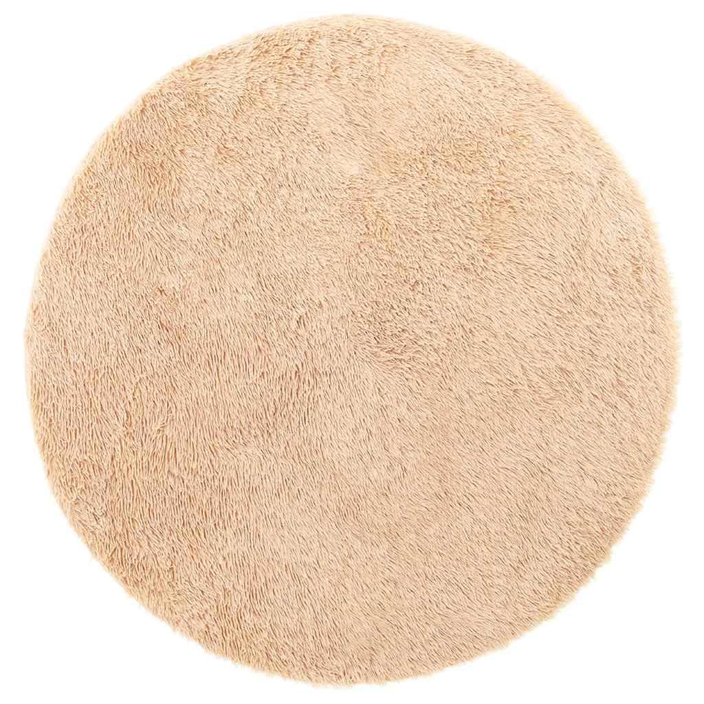 Solivagant Tappeto Shaggy a Pelo Lungo NAVARRA Beige 160x160 cm Poliestere,Beige,1.43kg