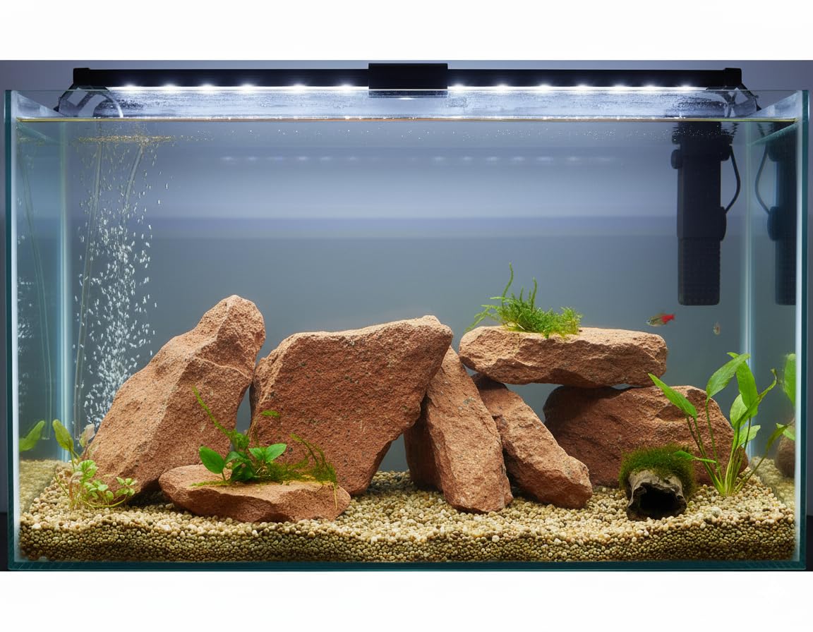 AquaRocks Nature Red Aquascaping Rock (1.8kg) for Aquarium Decoration, Water Fall, Planted Tanks, Reef Tank Setup etc. 3