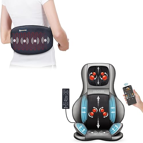Comfier Almohadilla térmica para el dolor de espalda  Cinturón térmico para el vientre con masaje por vibración, almohadillas de calentamiento
