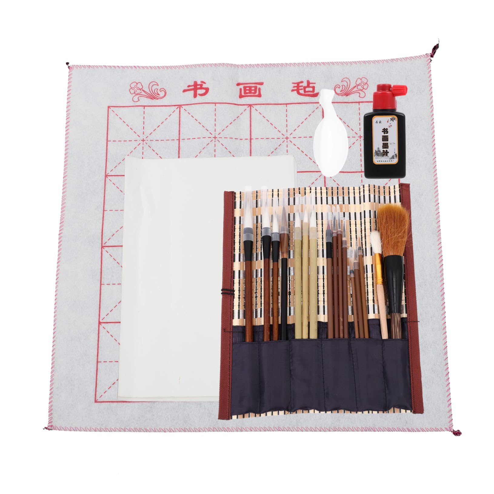 SHINEOFI Set di Pennelli per Calligrafia Cinese, Punta Non Si Divide, Scrittura Fluida, in Legno, per Principianti e Artisti