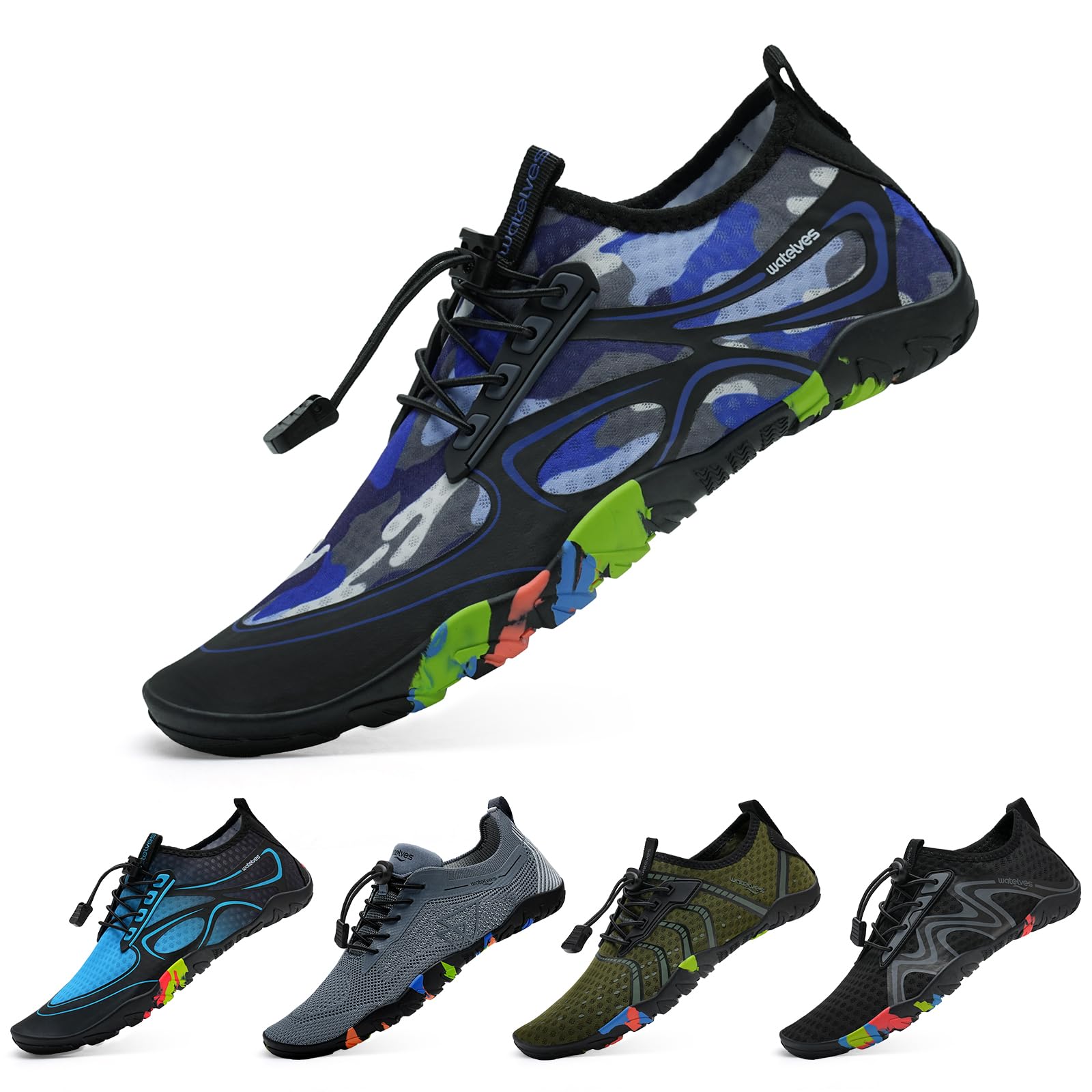 Chaussures Aquatiques WateLves Pour Homme Et Femme - Antidérapantes, Séchage Rapide - Pour Plage, Natation, Surf - Tailles 36 à 48