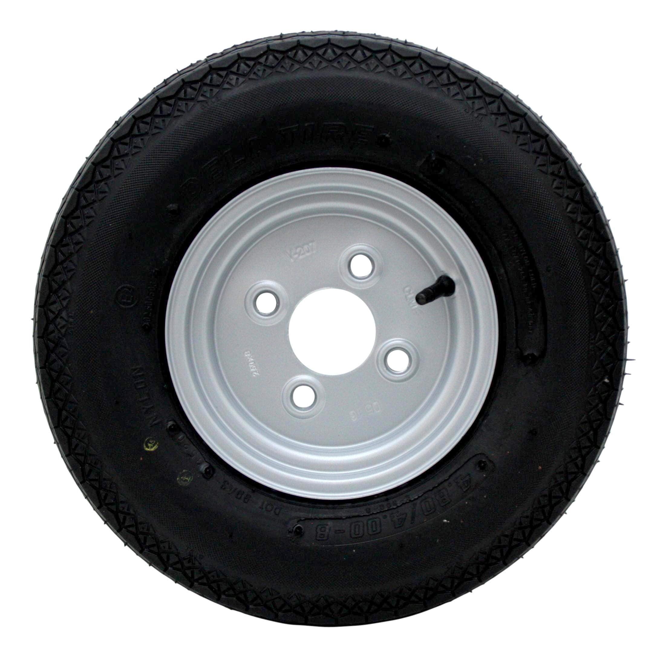 p4U DDR Stema - Ruota di ricambio per pneumatici Deli | 4.00-8 | 4.80-8 | 4PR | 62M >>non il diametro del foro centrale!! | ruota pneumatica 8 pollici | 4,80-8/4,00-8