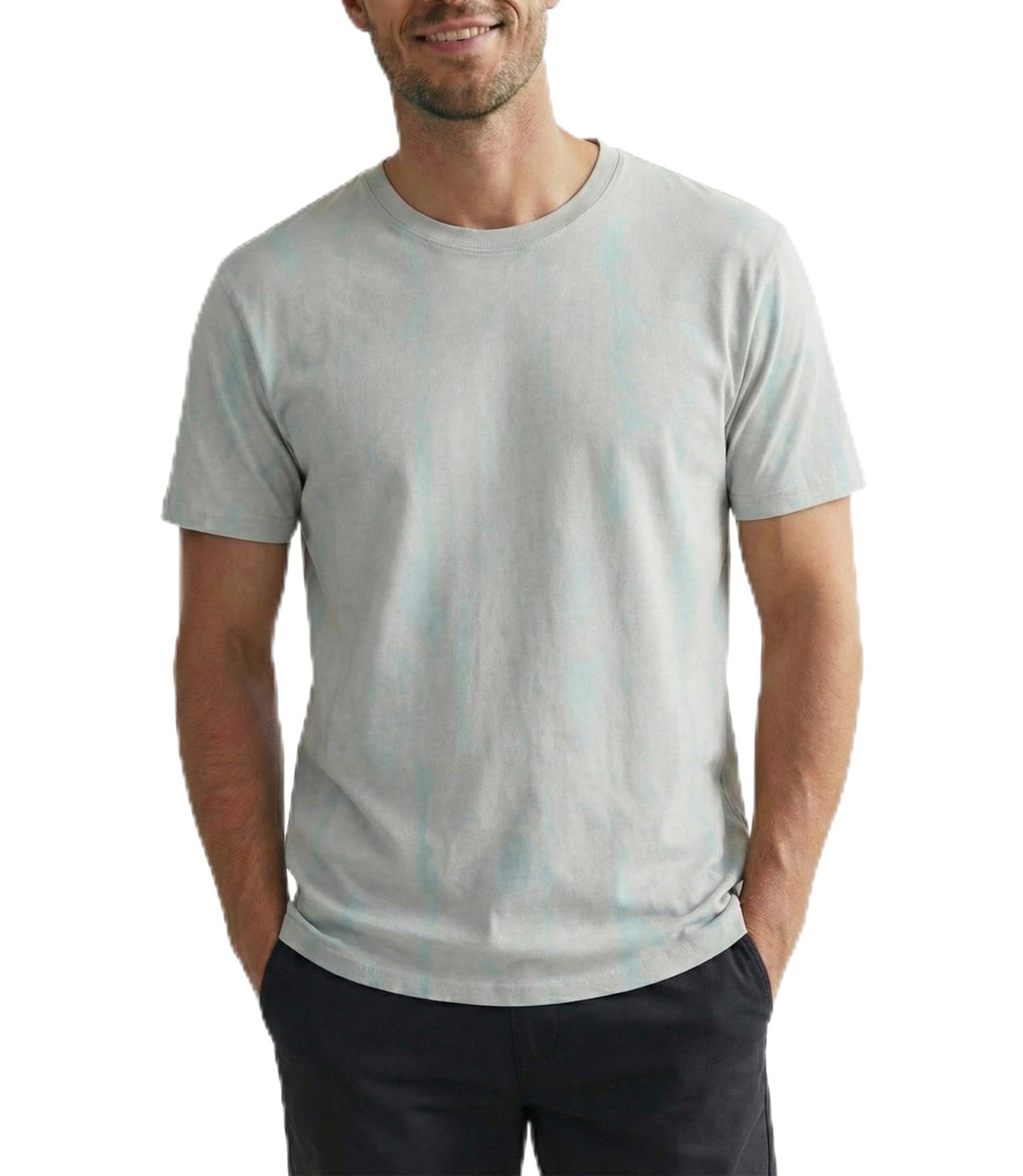 JEEGAL Herren T-Shirt Rundhals, 95% Baumwolle 5% Elasthan, Regular Fit Kurzarm Shirt mit Print, bequemes Männer Basic Shirt für Alltag Freizeit Sommer