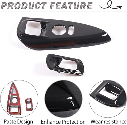 Miniatura 3 de Marco de interruptor de elevación de vidrio compatible con Corvette C6 Z06 ZR1 2005-2013 botón de elevación de cristal de ventana de automóvil,