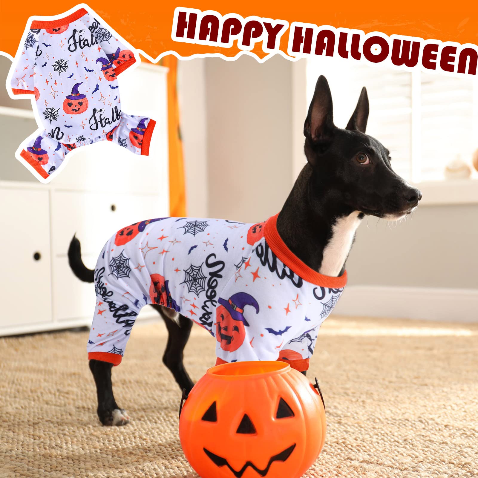 Glow-in-Dark Skeleton Dog Pajamas - Halloween Pet Costume, Warm & Stretchy Jumpsuit For Small/Medium Dogs & Cats