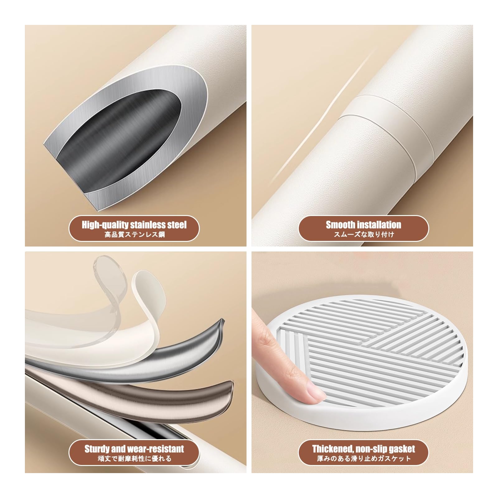 Barre de Douche Extensible, Tringle à Rideaux Sans Percage
