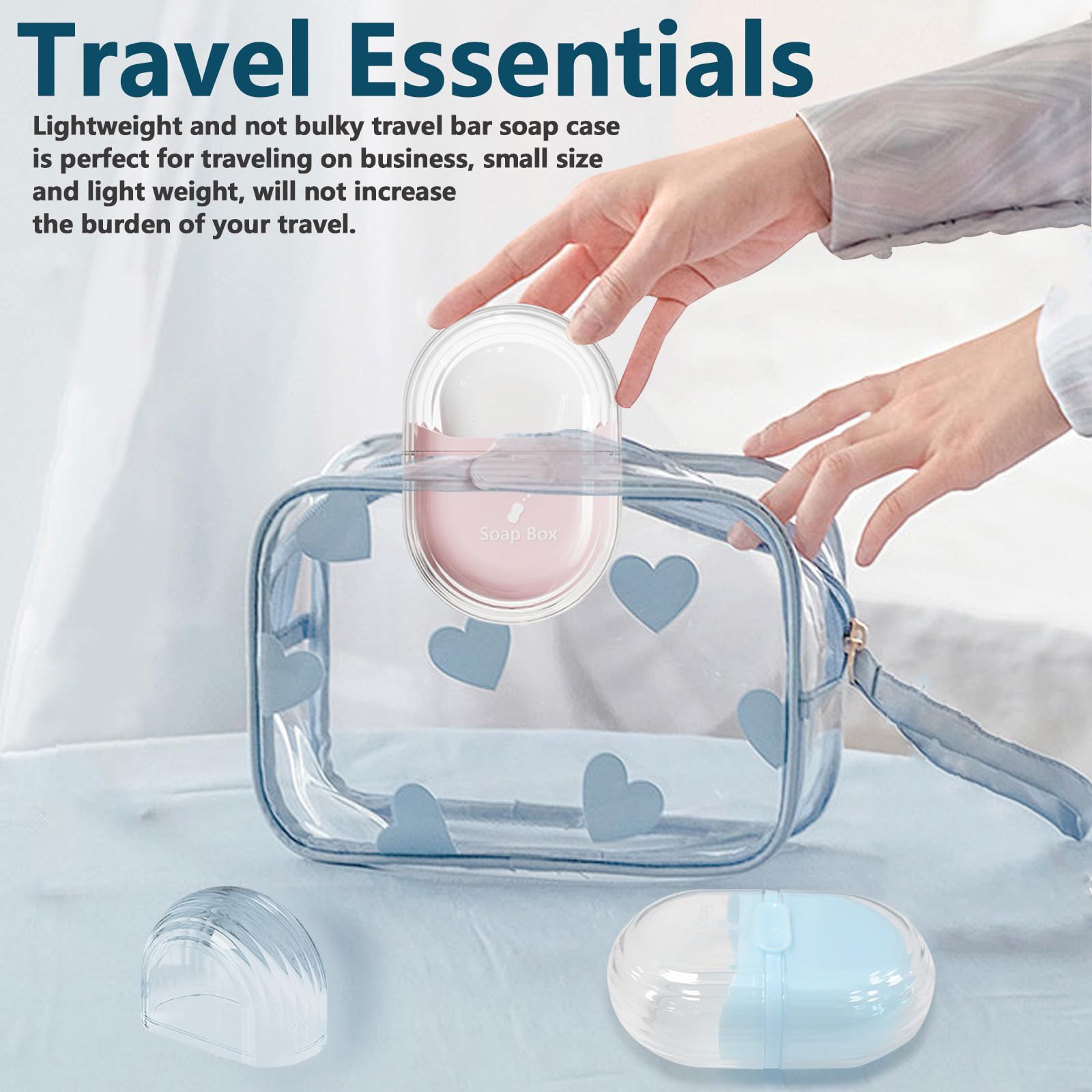 2-Pack Soap Holder With Drain & Fixed Net - Non-Slip Soap Dish For Bathroom, Gym (Pink & Blue) - View #8