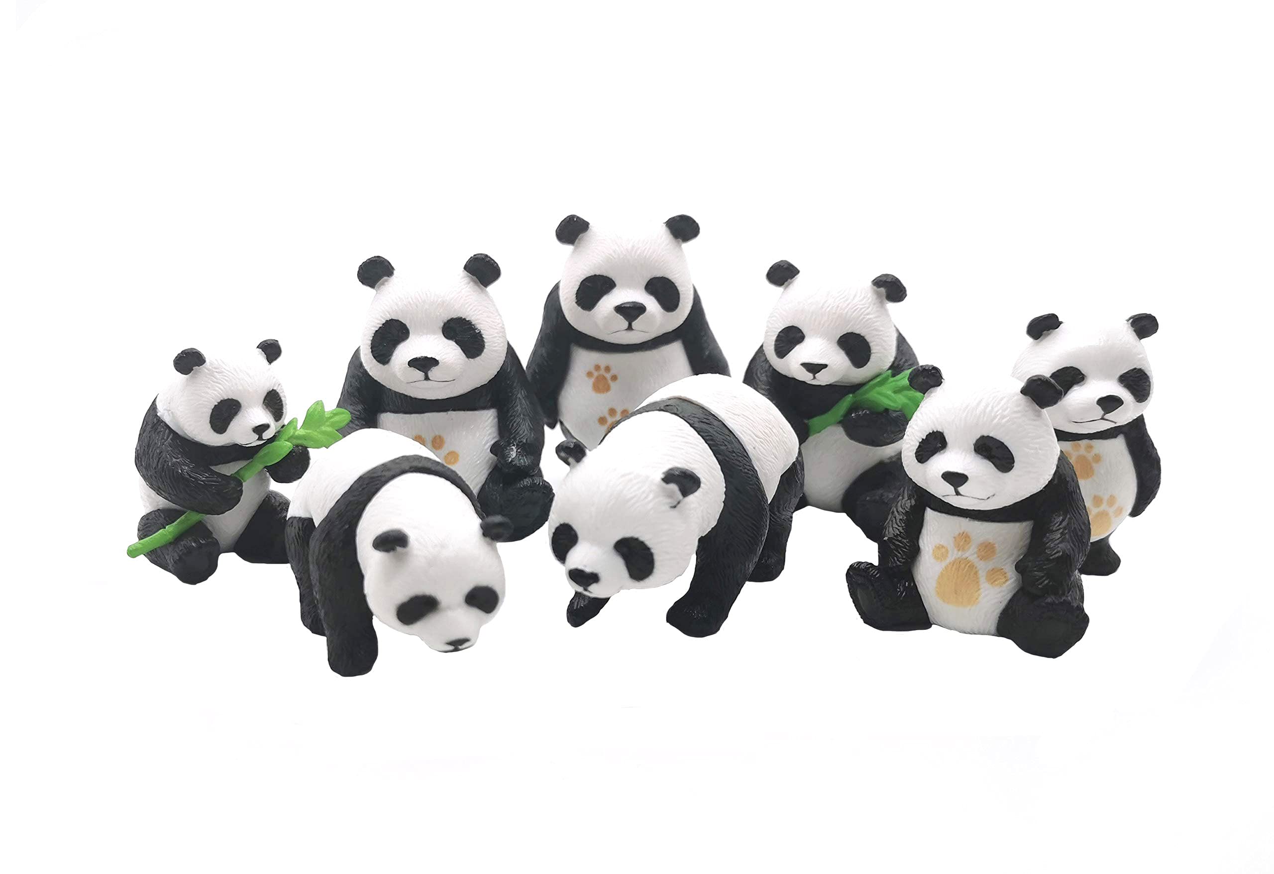 8 Pcs Miniature Panda Figurines Mini Panda Model Cake Cupcake Topper Fairy Garden Miniature Moss Landscape DIY Terrarium Crafts Ornament Accessories for Fairy Garden Home Decoration
