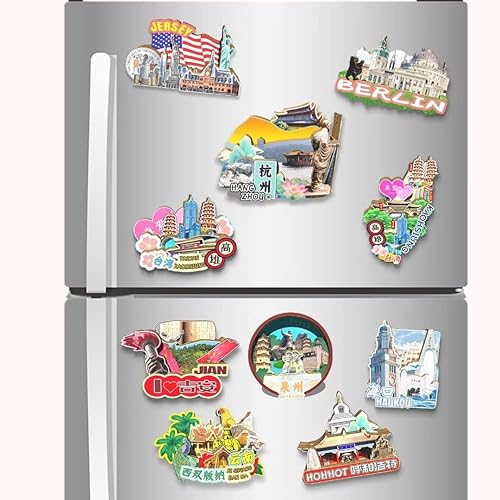 Miniatura 4 de China Hangzhou imán de nevera imán de madera 3D monumentos viajes coleccionables recuerdos decoración hecho a mano2