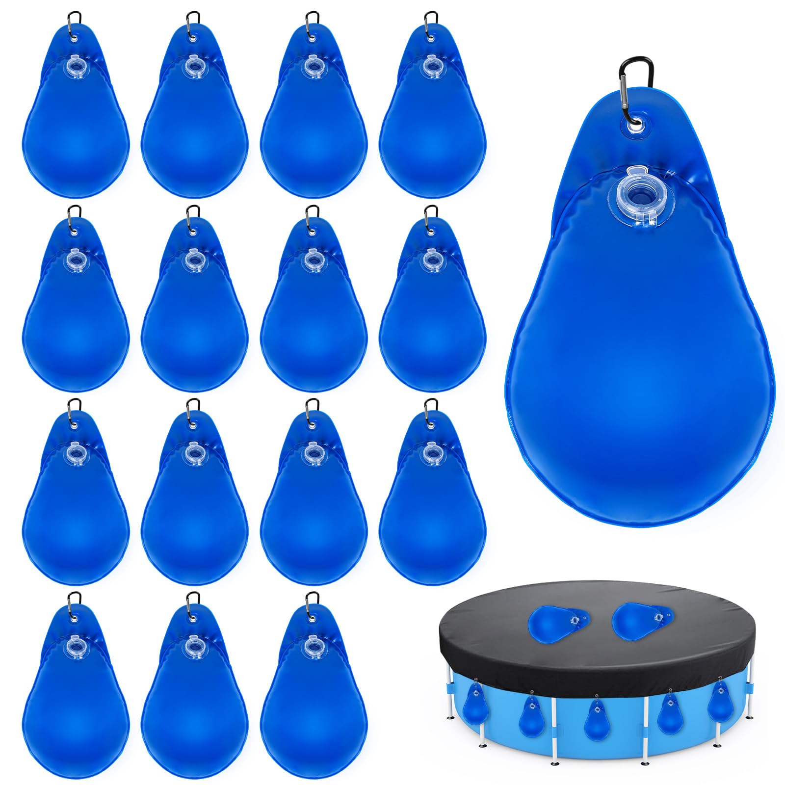 Photo 1 of Sereliy Pool Cover Weights with Hooks, 16 Pack