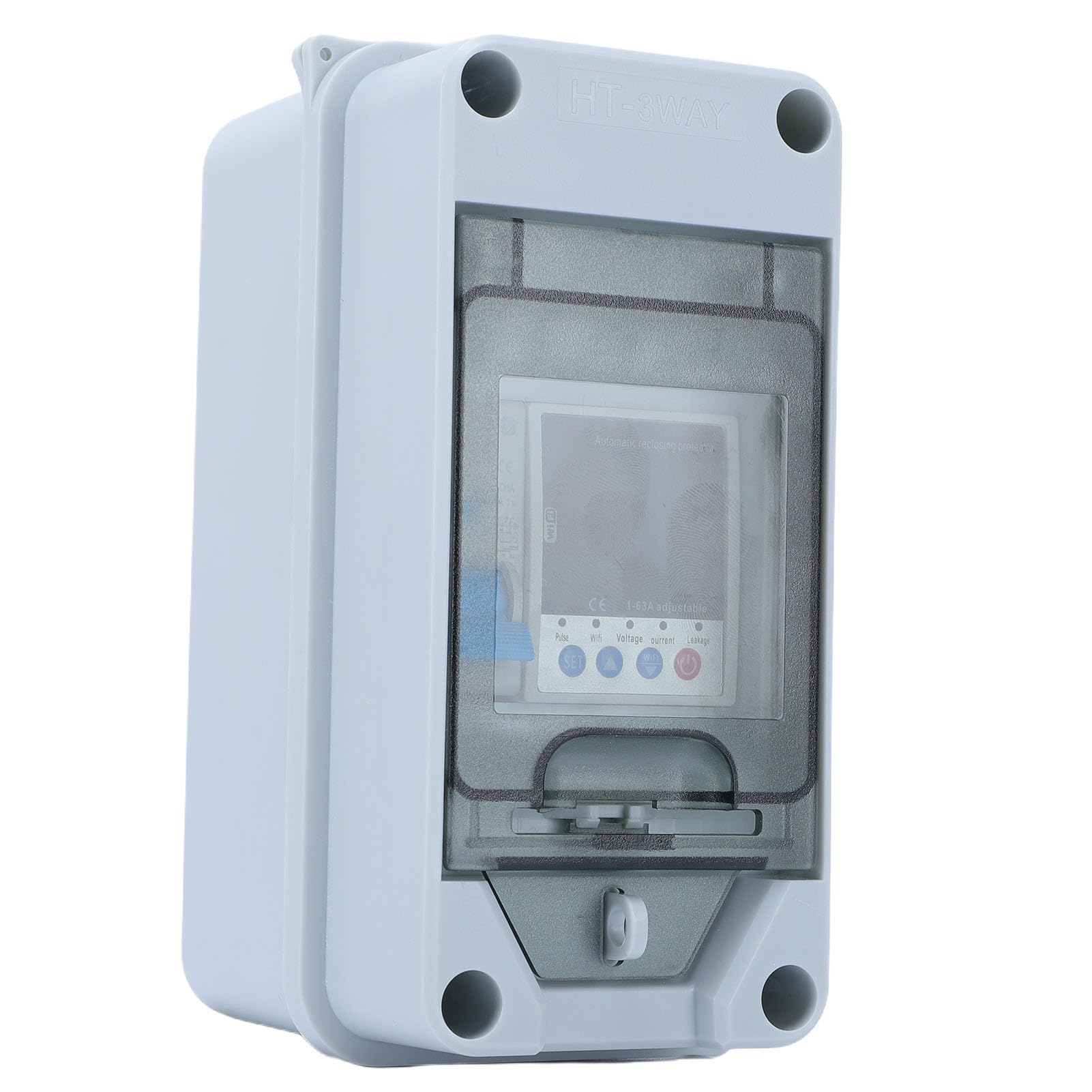 LiebeWH Interrupteur Extérieur étanche à l'eau, Boîtier de Compteur électrique PA66, Disjoncteur WiFi 63A avec Protection contre les Surtensions et les Sous-tensions, Mesure en Temps Réel pour la