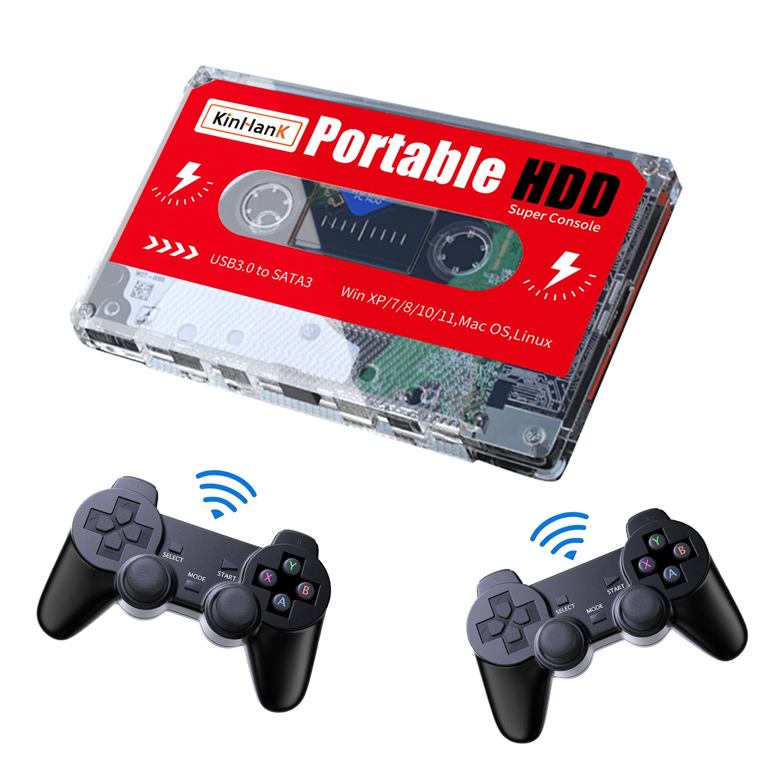 Kinhank 2T HDD Portable External Game Hard Drive Disk SATA 3.0 for Laptop/PC/Windows/Mac OS with 710