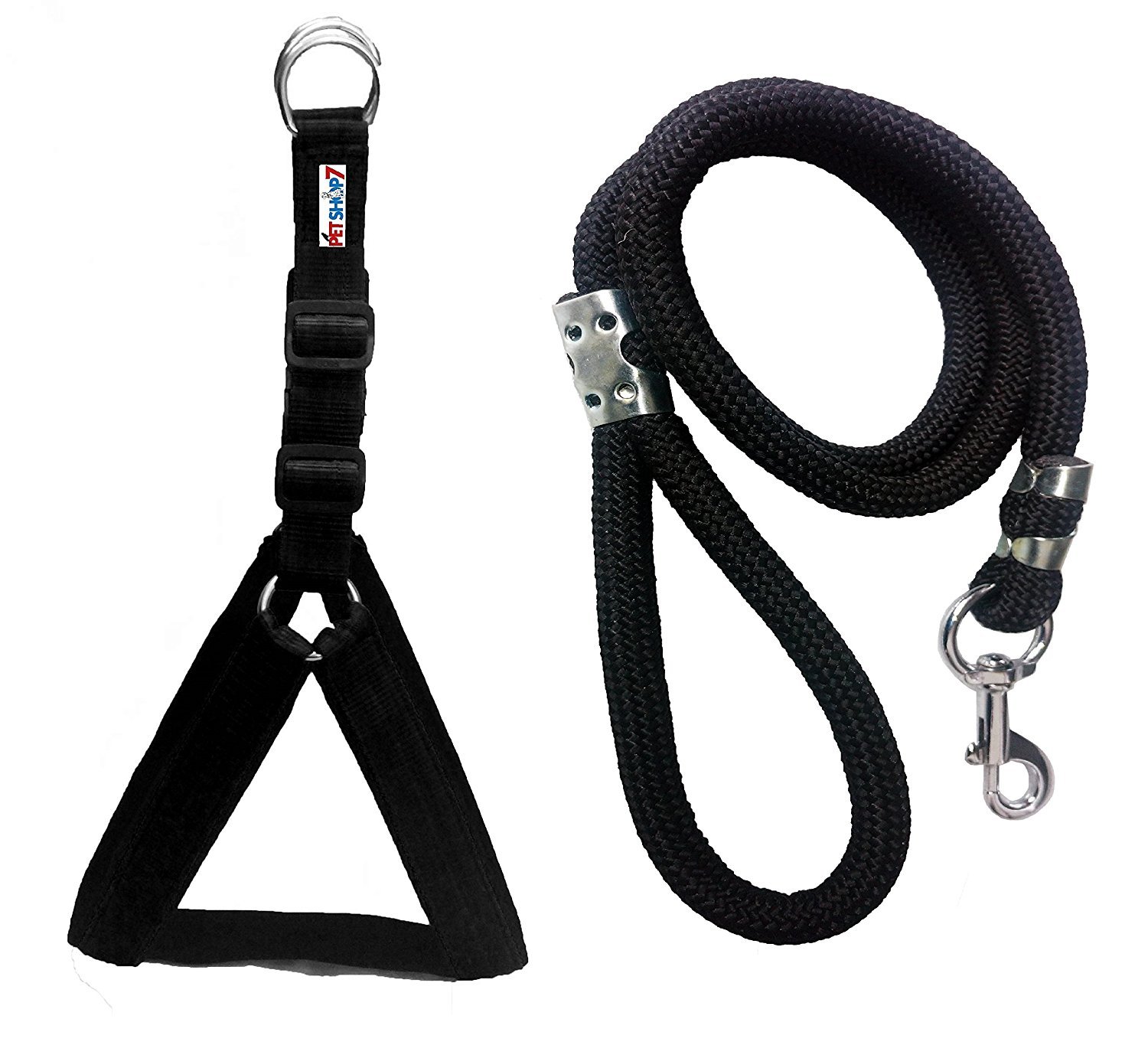 Skora Nylon Padded Black Adjustable Dog Harness & Leash Rope 1 Inch for Medium Size Pet (Chest Size : 24-29) (B075NKBC4C) Amazon Price History, Amazon Price Tracker