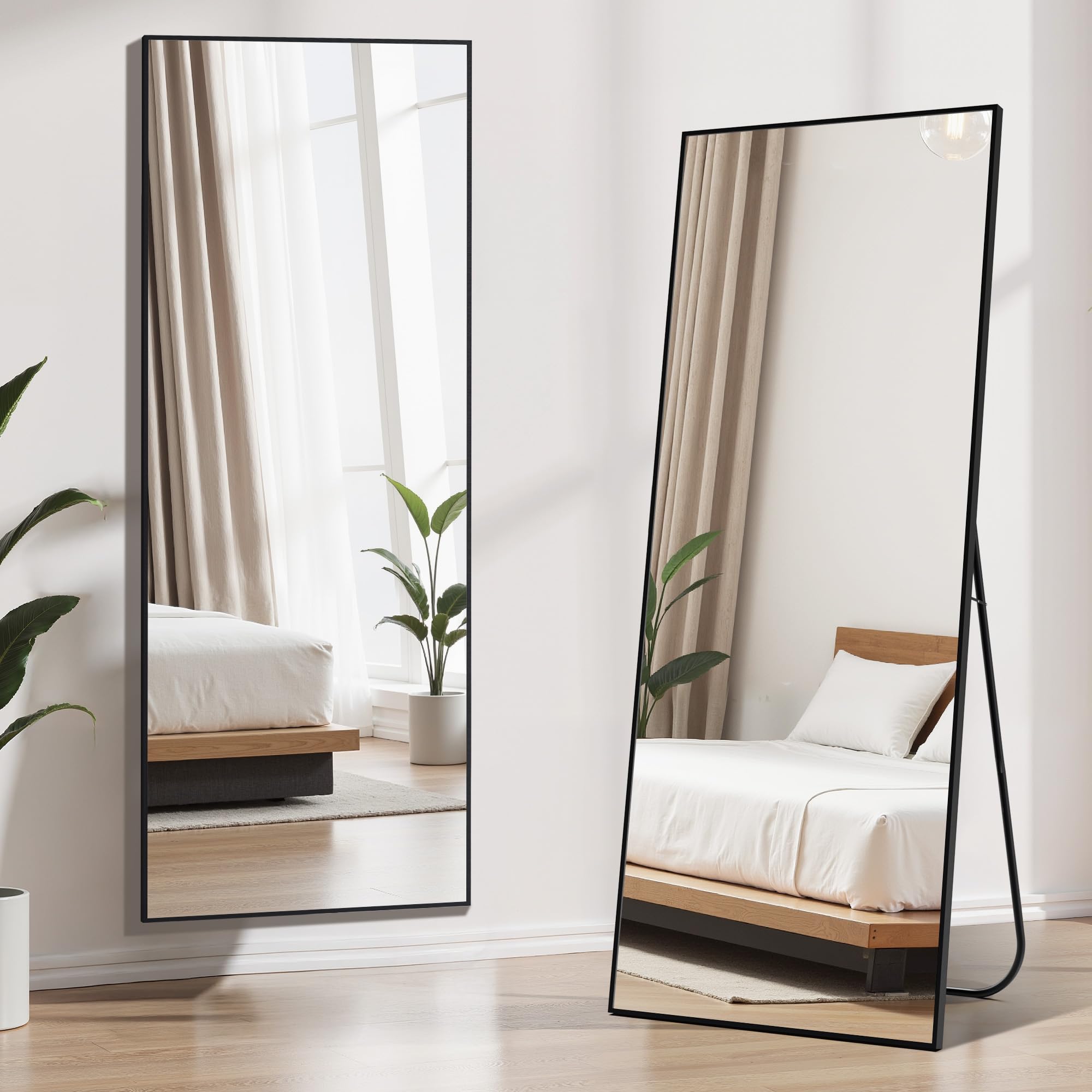 Alpen Full Length Floor Mirror, 21"x64" Rectangle Body Standing Wall Mirror