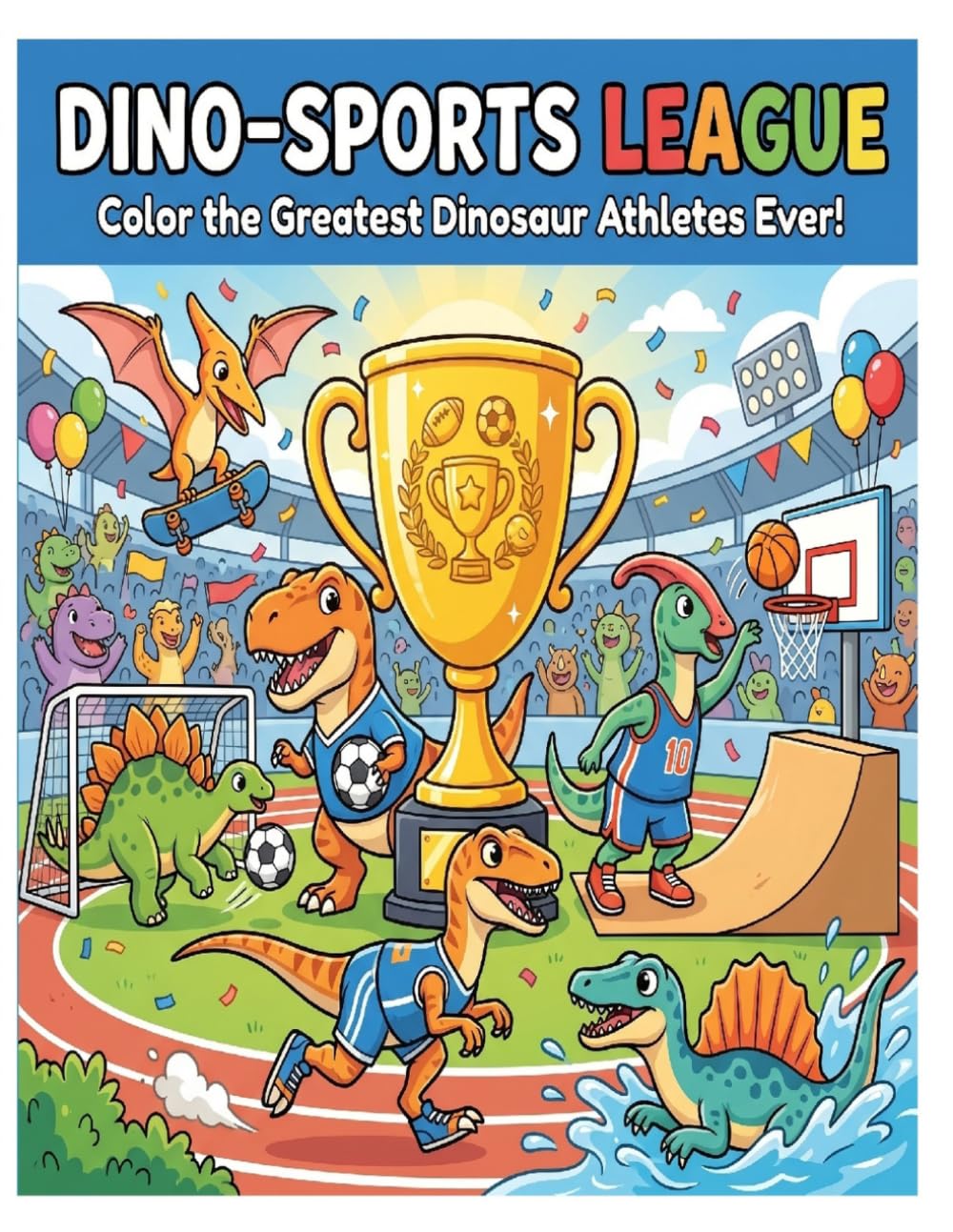 Dino-Sports League: Color the Greatest Dinosaur Athletes Ever!