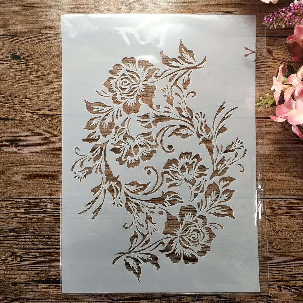 MWOOT Bloemenrandsjablonen om te schilderen, 16 stuks
