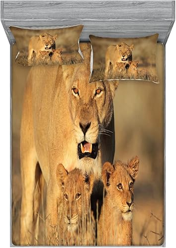 Miniatura 105 de Ambesonne Juego de sábanas bajeras y fundas de almohada, deliciosos tacos con verduras, cocina folclórica, ingredientes de recetas de comida Beige