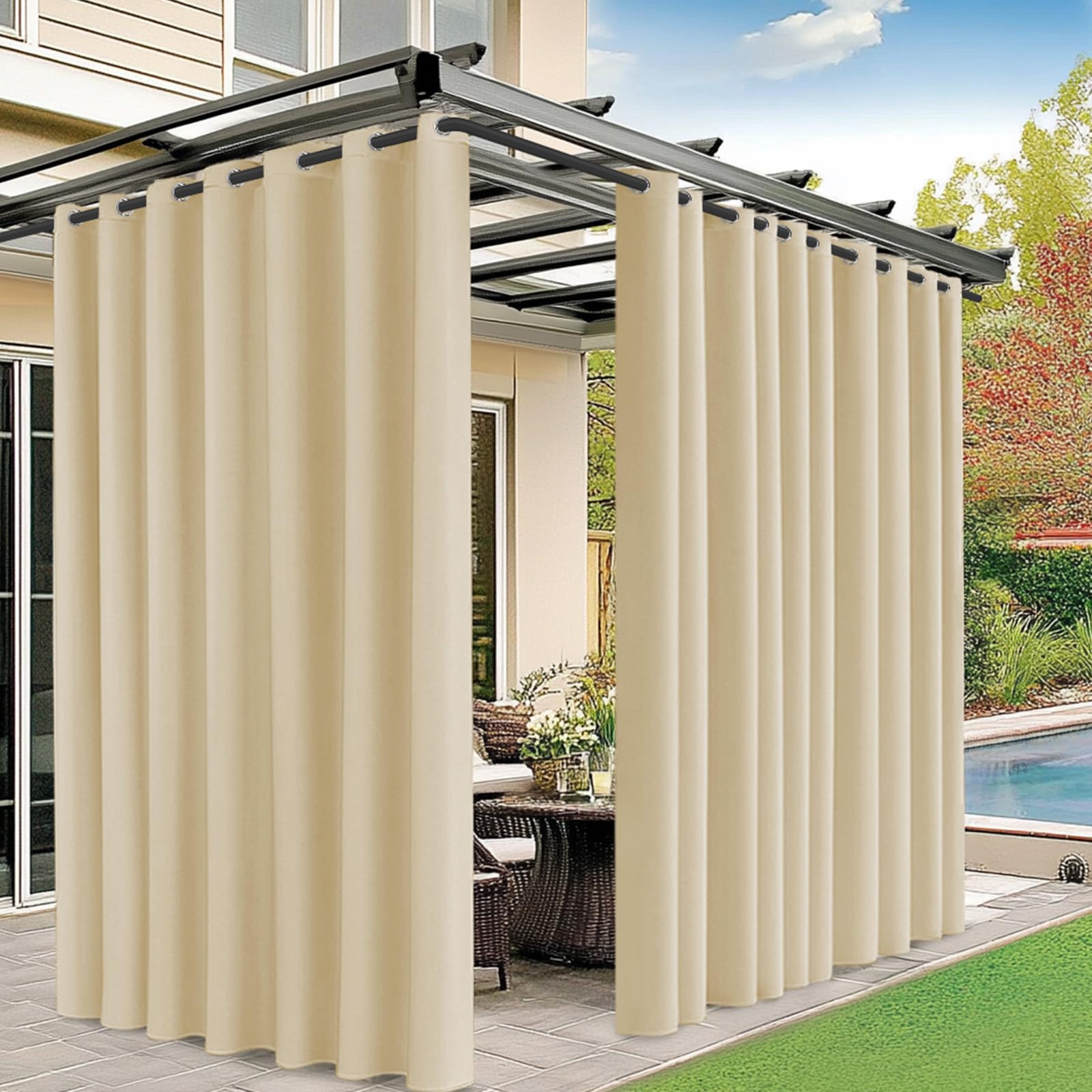 Rideaux d'extérieur imperméables haut de gamme pour une terrasse d'exception