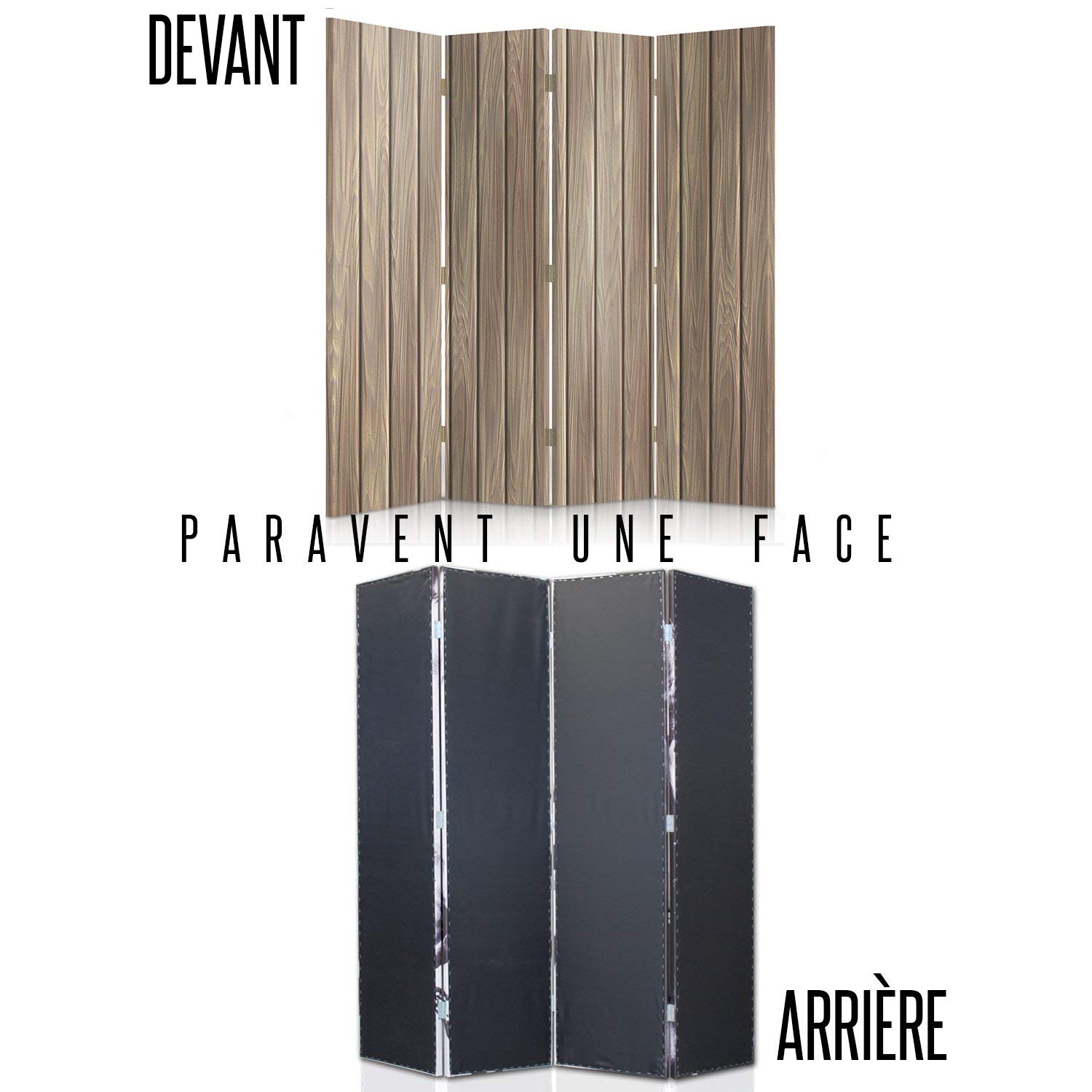 Feeby Paravent Planches 110x150 cm Une Seule Côté Cloison de séparation Écran Pliant Foto Paravent Interieur Décoratif Mur Espagnol Impression sur Toile Chambre d'enfant Salon Bureau Marron