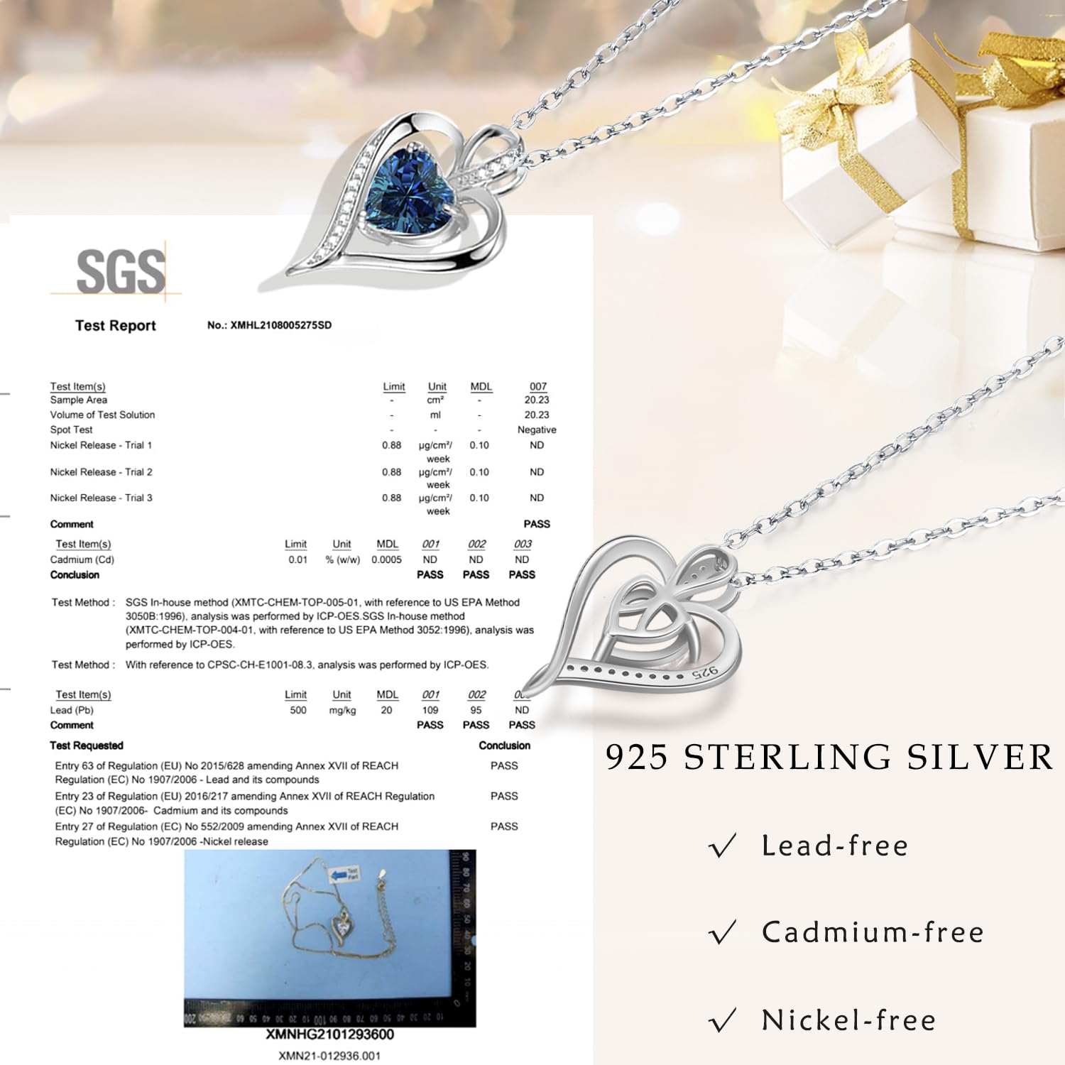 LAVUMO Collana Donna Cuore Argento Sterling 925 Originale Gioielli Regalo per Lei Amiche Moglie Mamma Fidanzata Compleanno San Valentino Natale Anniversario Festa Della Mamma Donna Regalo Idea