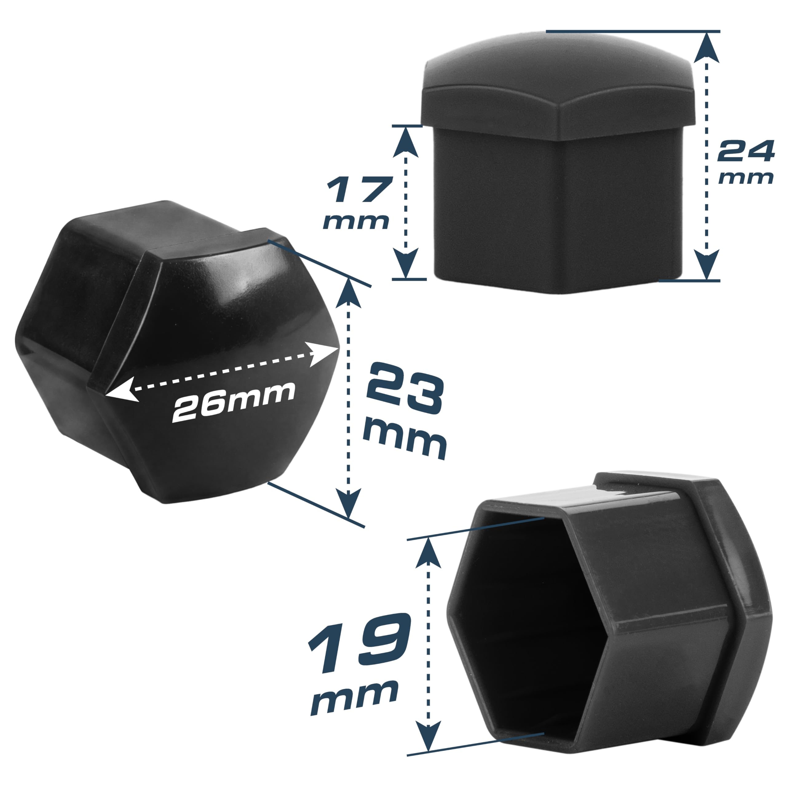 HASKYY 20x Universale Copridadi 19 mm Tappi a Vite Ruota Set