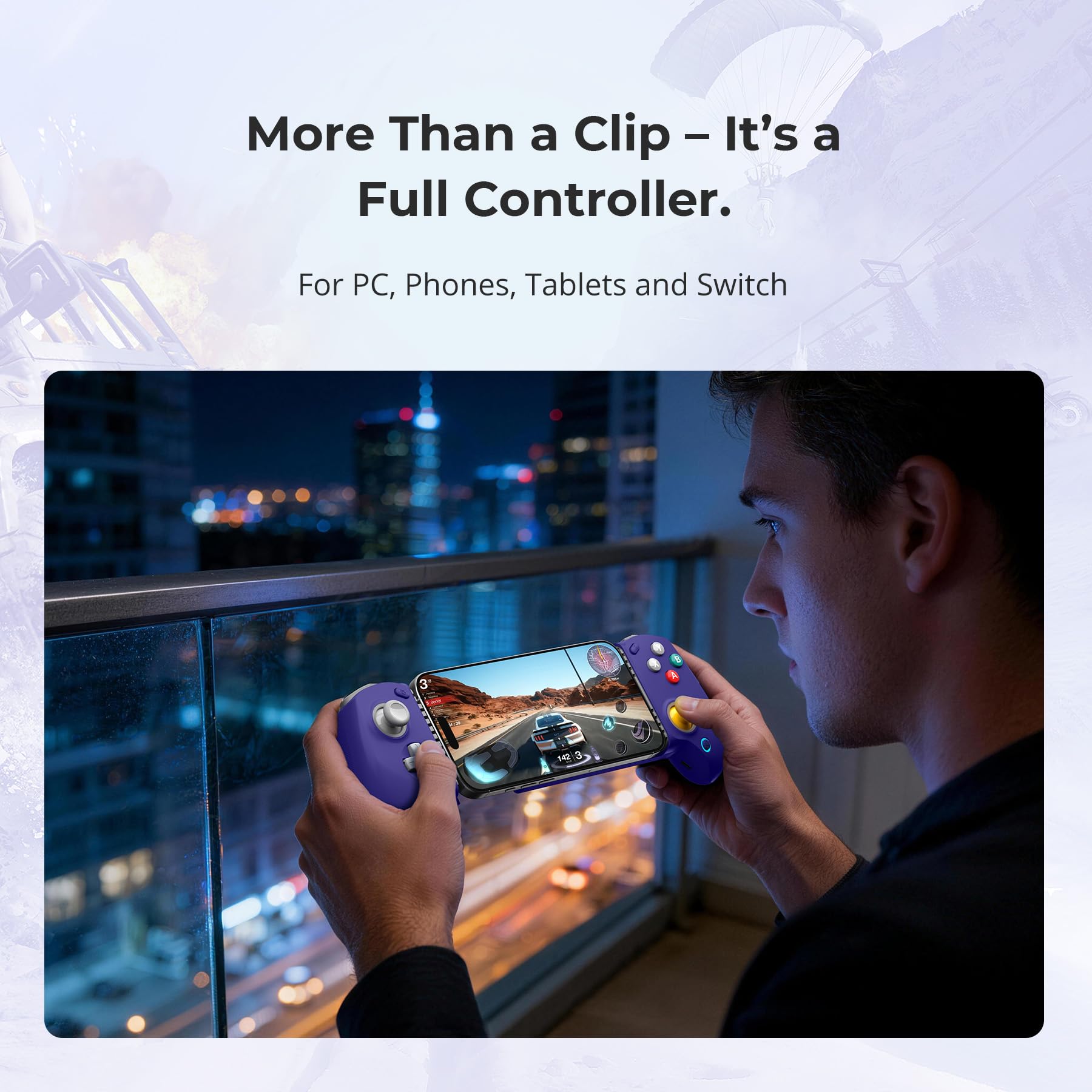 abxylute Controller da gioco mobile Bluetooth S8 per Switch 1 e 2, iPhone15/16/17, iPad, telefoni Android, tablet, gamepad wireless portatile con joystick Hall, trigger Hall, pulsanti personalizzabili