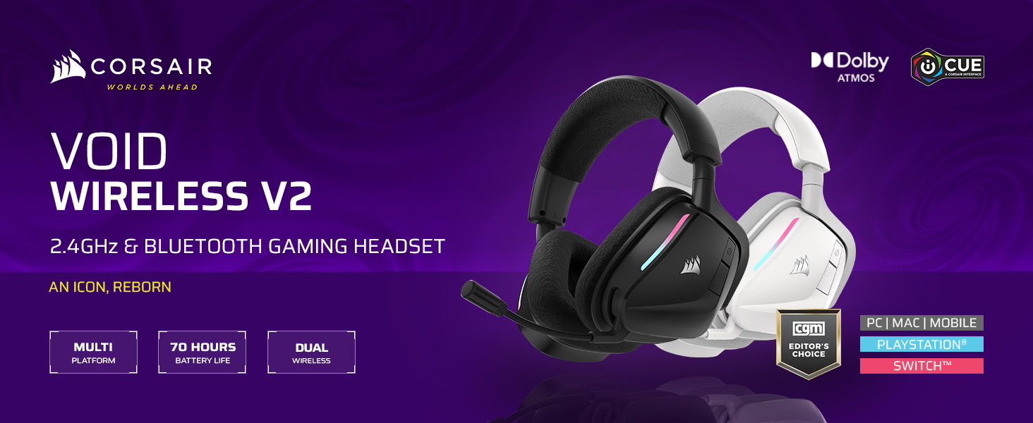 Amazon.com: Corsair Void v2 Wireless Gaming Headset with Bluetooth