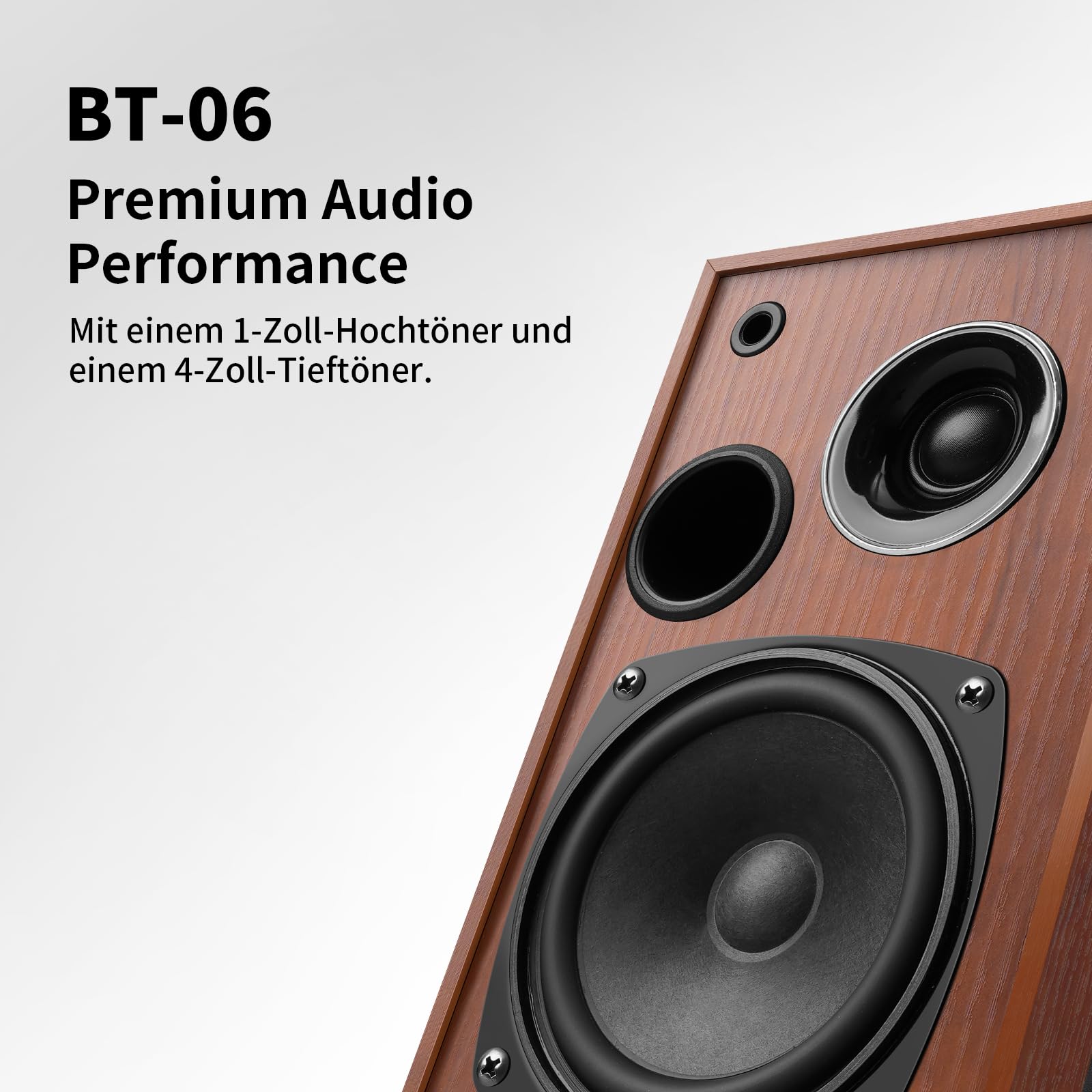 Elimavi Aktive Regallautsprecher 35W RMS, Ausgestattet mit 4 Zoll Woofer und 1 Zoll Tweeter, unterstützt Wandmontage, mit RCA-Eingang, kompatibel mit Fernsehern, PCs und Plattenspielern, Gelb