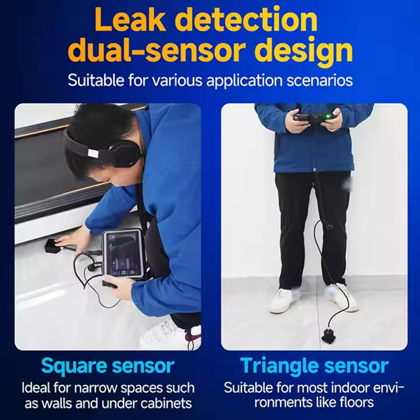 Détecteur de Fuite d'eau Professionnel, capteur géophone de Fuite de tuyaux souterrains avec Casque et Analyse des Vibrations, Outil de plomberie précis pour l'inspection des canalisations